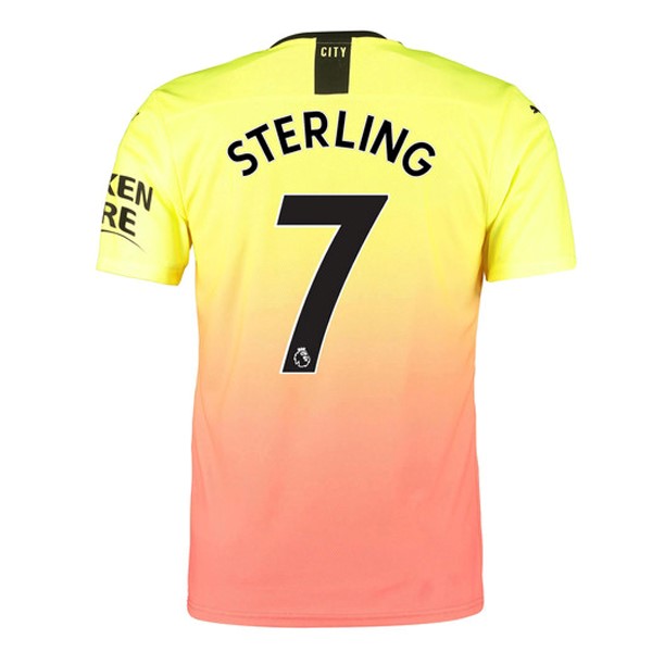 Camiseta Manchester City NO.7 Sterling Tercera equipación 2019-2020 Naranja